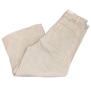 Zara Beige The Marine Bermuda Cropped High Waisted Jeans Size 4